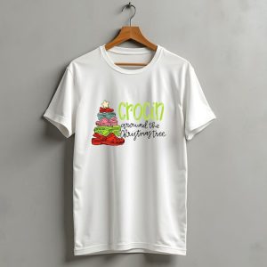 Crocin Around The Christmas Tree Stack Of Festive Shoes With Star T Shirt 1