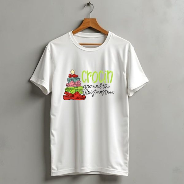 Crocin Around The Christmas Tree Stack Of Festive Shoes With Star T Shirt 1 t shirt 1