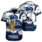 Personalized Mascot Hold Flag Penn State Nittany Lions Helmet Tropical Hawaiian Shirt