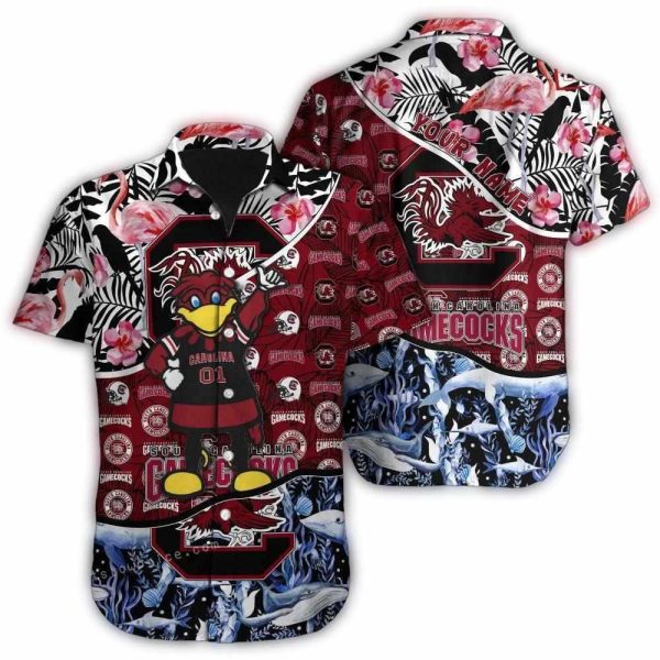 Custom Name SC Gamecocks Aloha Hawaiian Shirt For Men Women 1
