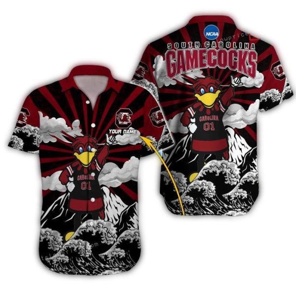 Custom Name SC Gamecocks Hawaiian Shirt Outfit 1