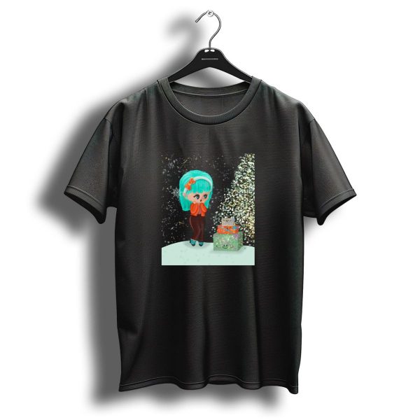 Cute Christmas Winter Holidays Time With Girl And Presents T Shirt 1 t shirt 1