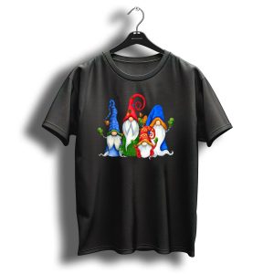 Cute Four 4 Nordic Gnomes Christmas Elves With Colorful Hats And Beards T-Shirt