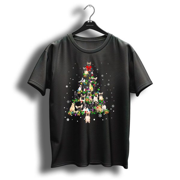 Cute Frenchies Dog Christmas Tree Snowflakes Bright Decorations T Shirt 1 t shirt 1
