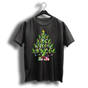 Cute Geckos Lizards Christmas Tree Lights Presents Star T-Shirt