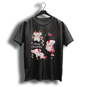 Cute Koala Merry Christmas Santa Hat Xmas Ornaments T-Shirt
