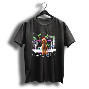 Cute Poodle Dog Snow Christmas Dragonfly Winter Wonderland T-Shirt