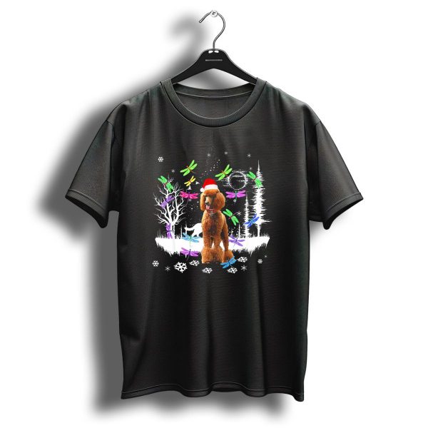 Cute Poodle Dog Snow Christmas Dragonfly Winter Wonderland T Shirt 1 t shirt 1