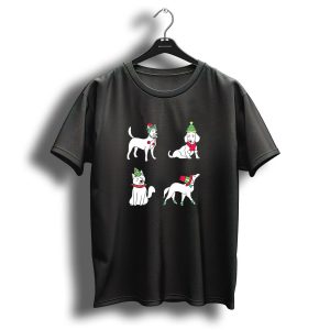 Cute Puppy Christmas Hat Holiday Sticker Collection T-Shirt