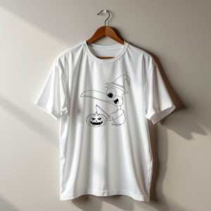 Cute Seagull With Witch Hat And Pumpkin Lantern Halloween T-Shirt