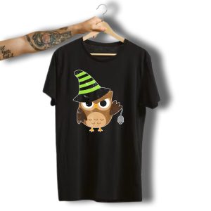 Cute Witch Owl Halloween Costume Hat Mouse T-Shirt