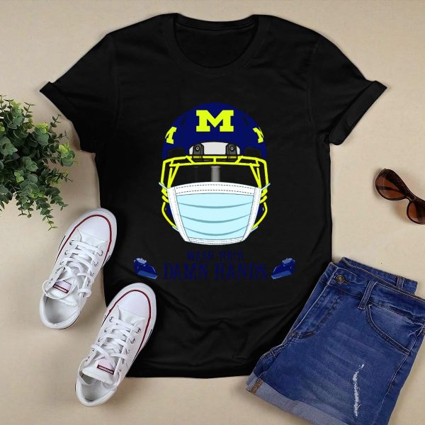 DH 67 Michigan Wolverines M Helmet Wash Your Damn Hands T Shirt Black 1