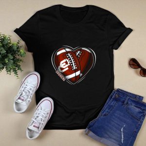 Dh 90 Ncaa Oklahoma Sooners Heart Football T-Shirt