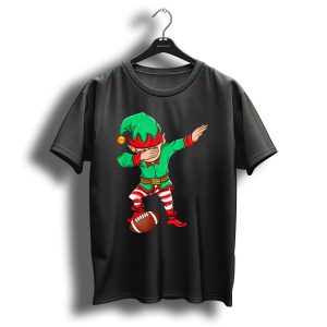 Dab Elf With American Football Christmas T-Shirt