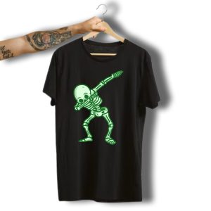 Dab Skeleton On Halloween Glow Dance T-Shirt