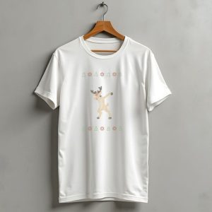 Dabbin Through The Snow Funny Deer Christmas T-Shirt