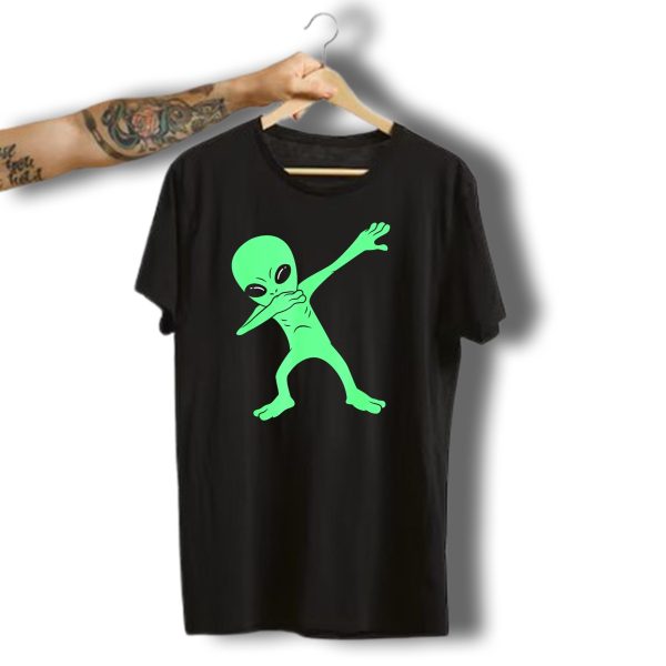 Dabbing Alien Halloween Funny Dab Girl Green Alien Dab Dance T Shirt t shirt 1