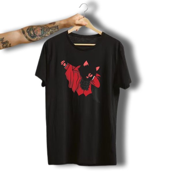 Dabbing Black Cat In Red Cape Cute Halloween Devil T Shirt t shirt 1
