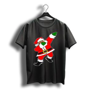 Dabbing Black Santa Claus Christmas Fun T-Shirt