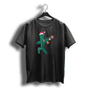 Dabbing Cactus Santa With Christmas T-Shirt
