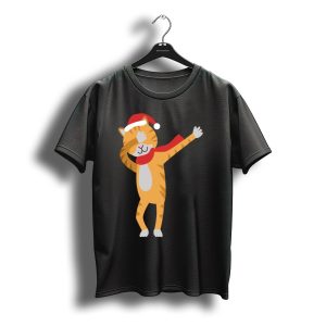 Dabbing Cat Santa Best Christmas Holiday Fun T-Shirt