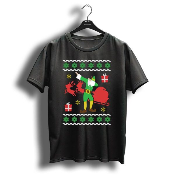 Dabbing Christmas Elf With Reindeer And Sleigh T Shirt 1 t shirt 1