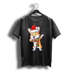 Dabbing Corgi Santa Christmas Scarf T-Shirt