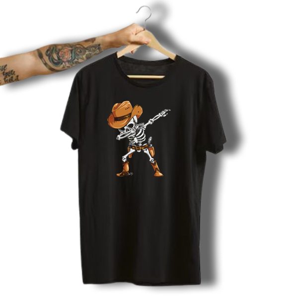 Dabbing Cowboy Skeleton Halloween Western T Shirt 1 t shirt 1