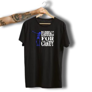 Dabbing For Candy Funny Halloween Blue Skeleton Trick Or Treat Candy Lover T-Shirt