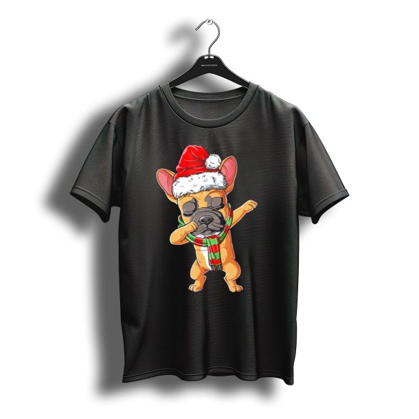 Dabbing French Bulldog Santa Christmas T Shirt t shirt 1