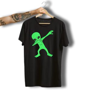 Dabbing Green Alien Halloween Funny Dab Dance T-Shirt