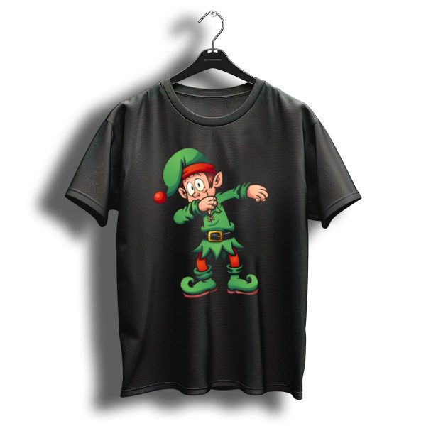 Dabbing Green Elf In Festive Christmas Costume T Shirt 1 t shirt 1