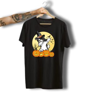 Dabbing Havanese Dab Dance Funny Dog Halloween Witch Hat Pumpkins T-Shirt