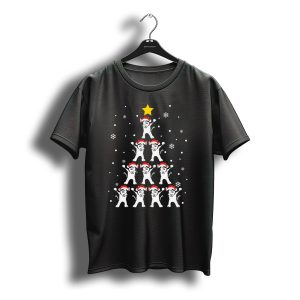 Dabbing Huskies Christmas Xmas Dab Santa Hat Snowflakes Tree Star T-Shirt