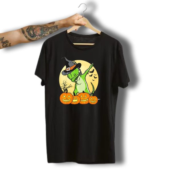 Dabbing Iguana Witch Hat Halloween Pumpkins Bats Dance Funny Pet T Shirt t shirt 1 1