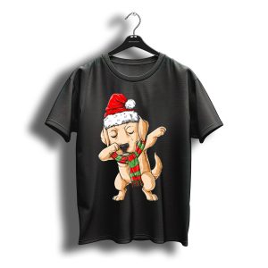 Dabbing Labrador Santa Christmas Labrador With Santa Hat And Scarf T-Shirt