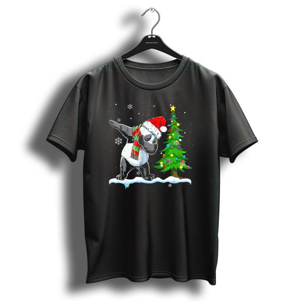 Dabbing Panda Santa Hat Snowflakes Christmas Tree T Shirt 1 t shirt 1