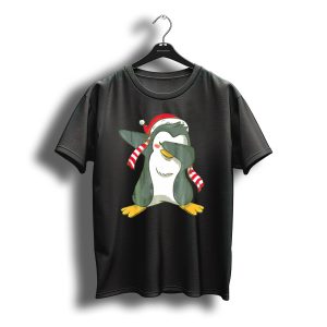 Dabbing Penguin Dab Dance Santa Hat Christmas T-Shirt