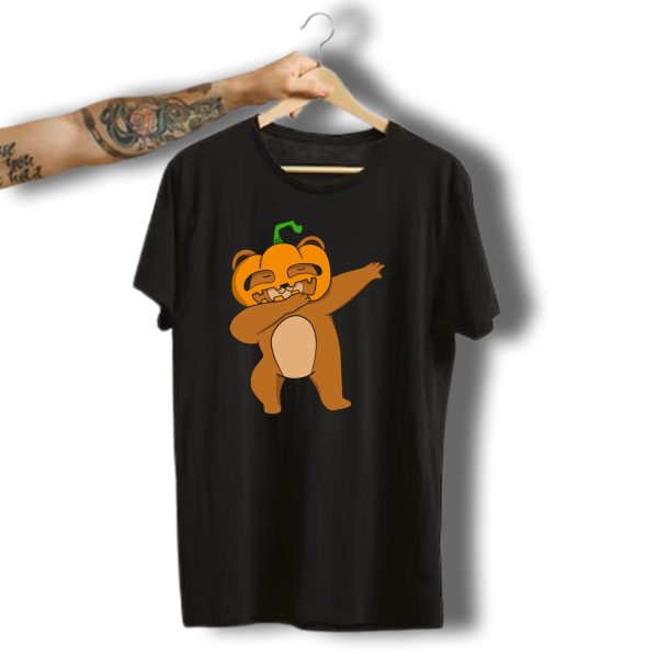Dabbing Pumpkin Mask Bear Halloween T Shirt t shirt 1