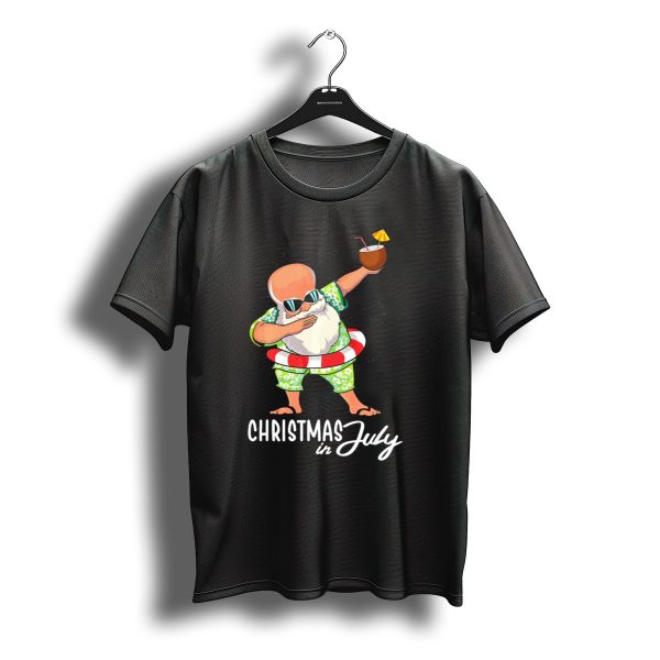 Dabbing Santa Christmas In July Coconut Drink Sunglasses Summer Fun T Shirt t shirt 1