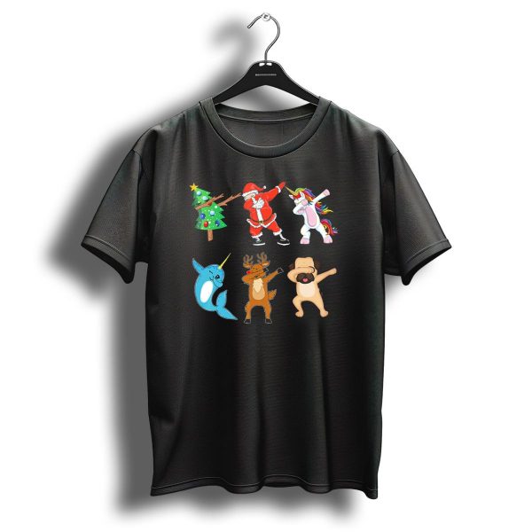 Dabbing Santa Christmas Tree Unicorn Reindeer Pug Narwhal T Shirt 1 t shirt 1