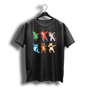 Dabbing Santa Christmas Tree Unicorn Reindeer Pug Narwhal T-Shirt