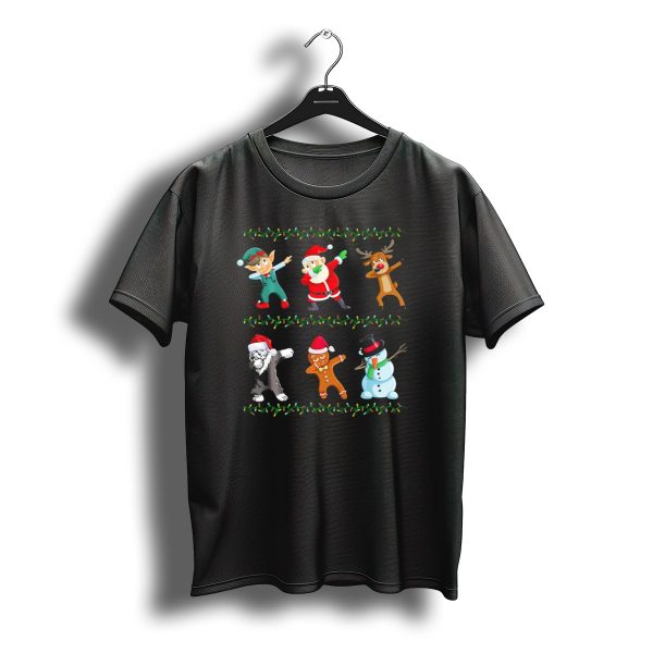 Dabbing Santa Old English Sheepdog Reindeer Gingerbread Snowman Elf T Shirt t shirt 1