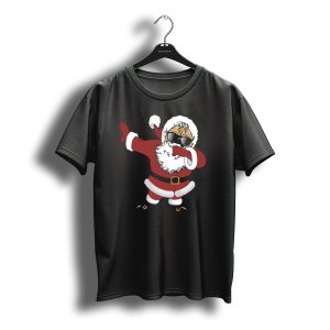 Dabbing Santa Pug With Sunglasses In Christmas T-Shirt