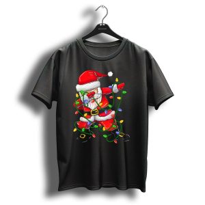 Dabbing Santa With Christmas Lights Girls Christmas Tree T Shirt