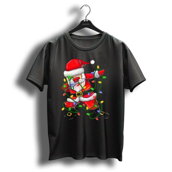 Dabbing Santa With Christmas Lights Girls Christmas Tree T Shirt 1 t shirt 1