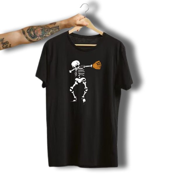 Dabbing Skeleton Baseball Glove Halloween Dab Iconic Pose T Shirt 1 t shirt 1