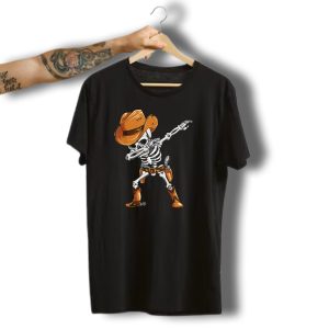 Dabbing Skeleton Cowboy Halloween Kids Costume Idea T-Shirt