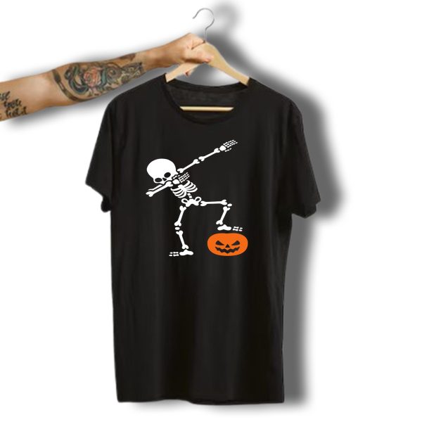 Dabbing Skeleton Dab On It Pumpkin Head Halloween T Shirt t shirt 1