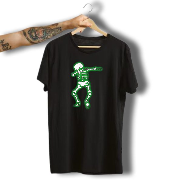 Dabbing Skeleton Glow Effect Halloween Dab Dance Fun T Shirt 1 t shirt 1